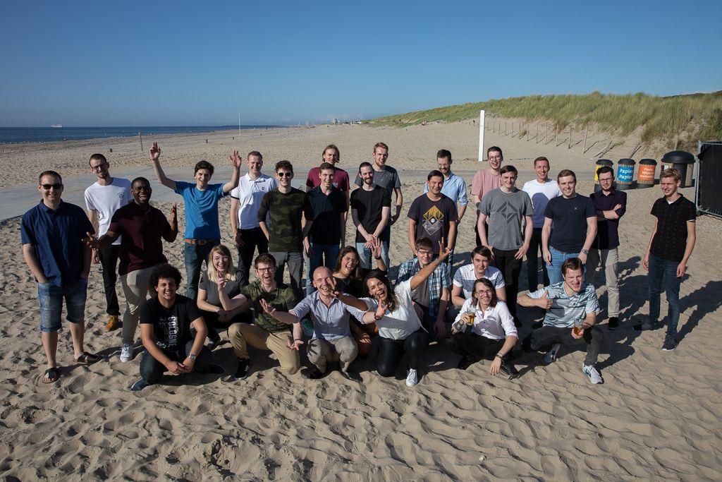 Group photo. Competa IT colleagues during a work outing on Scheveningen beach