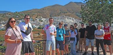 Group picture at a viewpoint of Cómpeta